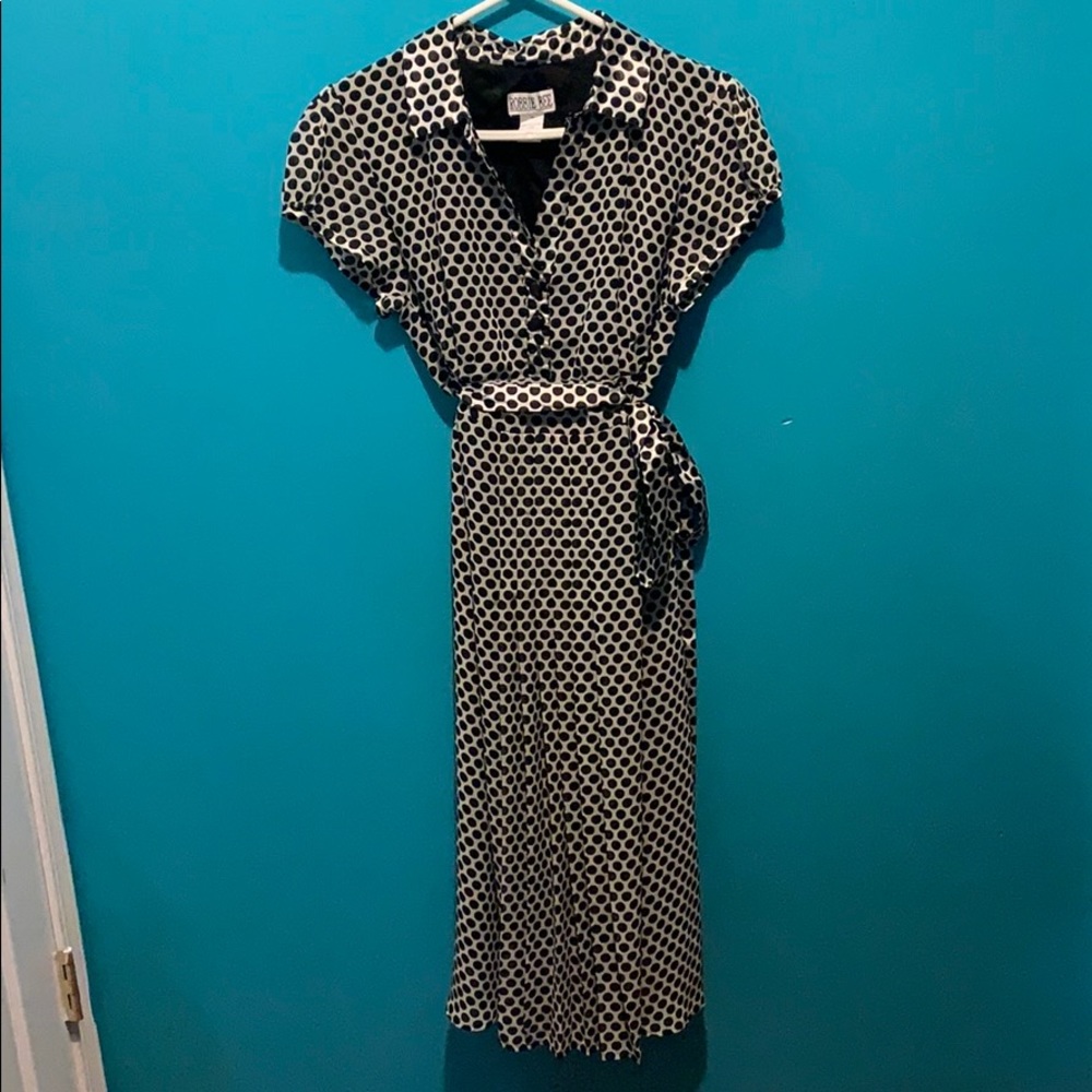 Vintage inspired black and white polka dot dress!